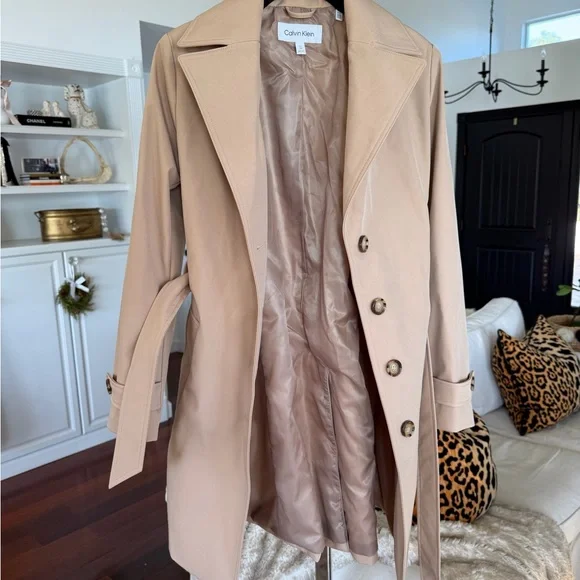 Calvin Klein Women's Beige Trench Coat - Picture 3 of 3